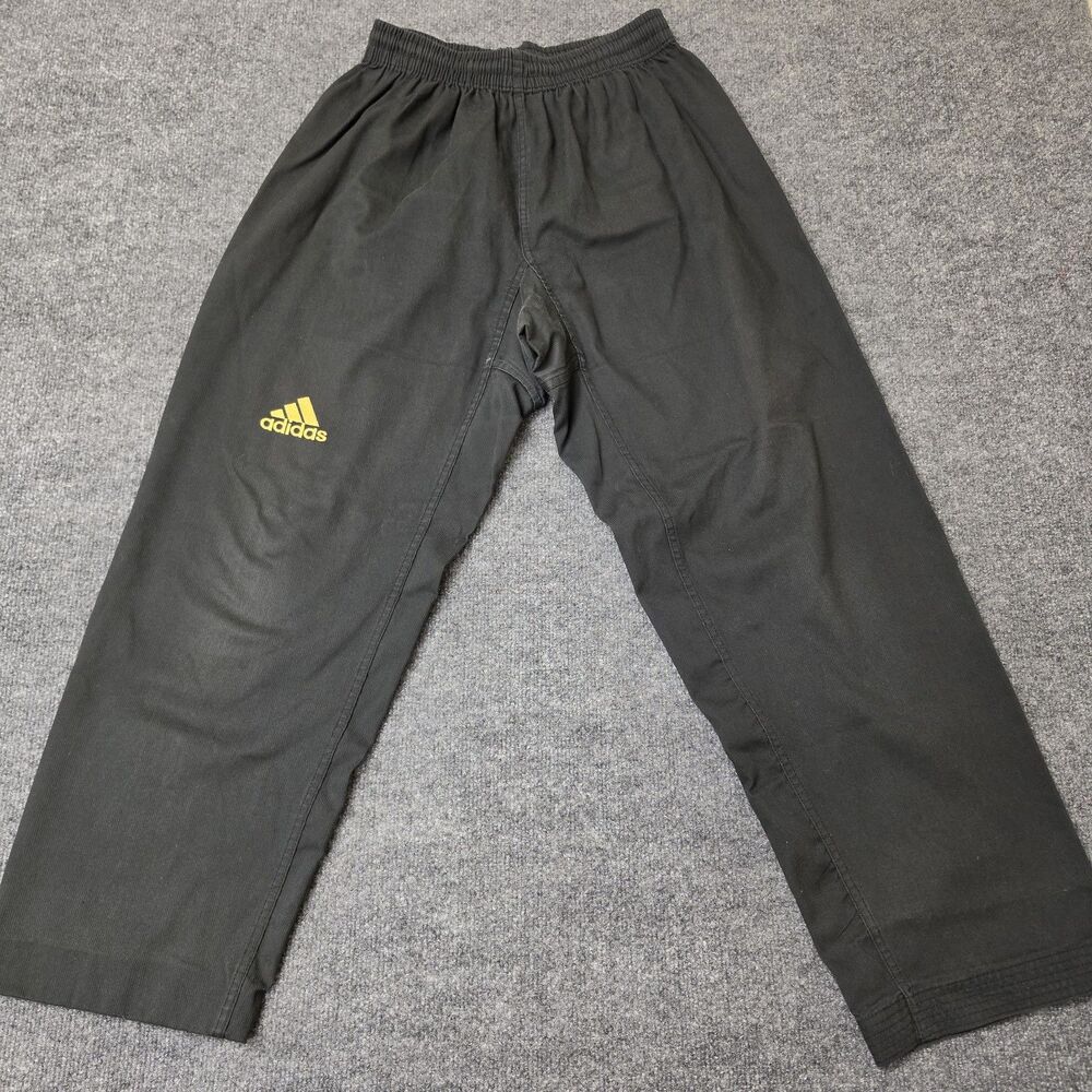 Vintage Adidas Black Y2K Taekwondo Karate Uniform Pants Martial Arts Size 180
